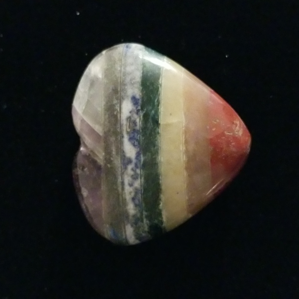Chakra Heart Agate & Jasper Palm Stone